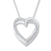 Thumbnail Image 1 of Heart Necklace 1/15 ct tw Diamonds Sterling Silver 18&quot;