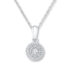 Thumbnail Image 1 of Circle Necklace 1/5 ct tw Diamonds 10K White Gold 18&quot;