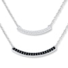 Thumbnail Image 1 of Double Bar Necklace 1/4 ct tw Diamonds Sterling Silver 18.75&quot;