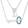 Thumbnail Image 1 of Lock & Key Necklace 1/15 ct tw Diamonds Sterling Silver 18.75&quot;