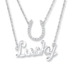 Thumbnail Image 1 of Lucky Layered Necklace 1/20 ct tw Diamonds Sterling Silver 18&quot;