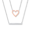 Thumbnail Image 1 of Layered Necklace 1/15 ct tw Diamonds Sterling Silver &10K Rose Gold 18.4&quot;