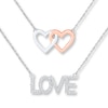 Thumbnail Image 0 of Love Layer Necklace 1/6 ct tw Diamonds Sterling Silver & 10K Rose Gold 18.6"