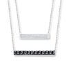 Thumbnail Image 1 of Layered Bar Necklace 1/3 ct tw Diamonds Sterling Silver 18.6&quot;