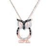 Thumbnail Image 1 of Diamond Owl Necklace 1/10 ct tw Round-cut 10K Rose Gold 18&quot;