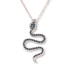 Thumbnail Image 1 of Black Diamond Snake Necklace 1/6 carat tw 10K Rose Gold 18&quot;