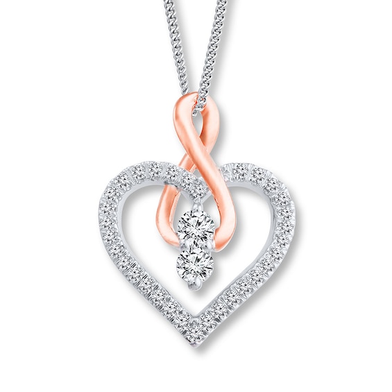 Ever Us Heart Necklace 1/4 ct tw Diamonds 14K Two-Tone Gold 19