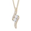 Thumbnail Image 0 of Ever Us Two-Stone Necklace 1 ct tw Diamonds 14K Yellow Gold