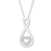 Thumbnail Image 1 of Infinity Heart Necklace 1/20 ct tw Diamonds Sterling Silver 18&quot;