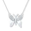 Thumbnail Image 0 of Diamond Butterfly Necklace 1/15 ct tw Round-cut Sterling Silver 18"