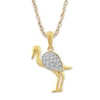 Thumbnail Image 1 of Bird Necklace 1/20 ct tw Diamonds 10K Yellow Gold 18&quot;