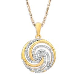 Diamond Necklace 1/3 ct tw Round-cut 10K Yellow Gold 18&quot;