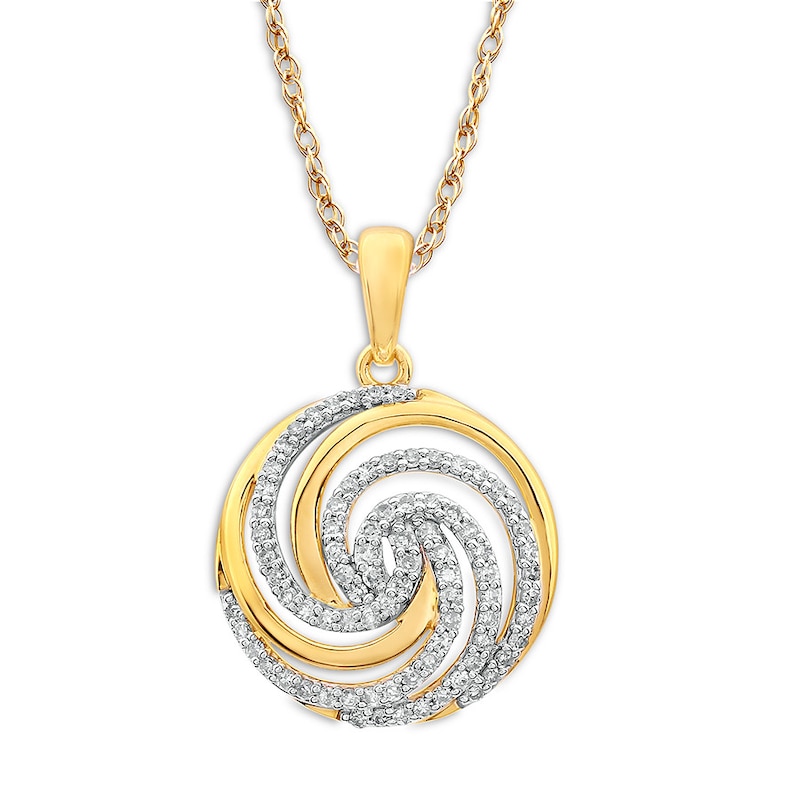 Main Image 1 of Diamond Necklace 1/3 ct tw Round-cut 10K Yellow Gold 18&quot;