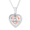 Thumbnail Image 3 of Unstoppable Love Heart Necklace 1/4 ct tw 10K Two-Tone Gold 18"