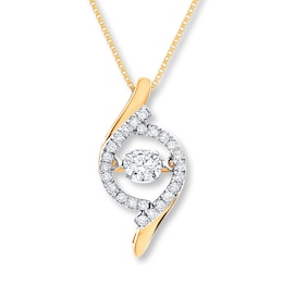 Unstoppable Love 1/3 ct tw Necklace 10K Yellow Gold 18&quot;