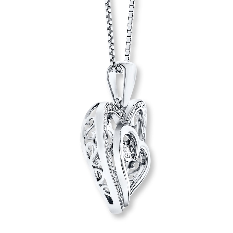 Unstoppable Love 1/10 ct tw Heart Necklace Sterling Silver 18