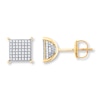 Thumbnail Image 1 of Men's Diamond Earrings 1/2 ct tw Round-Cut 10K Yellow Gold