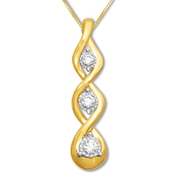 Memories Moments Magic Diamond Necklace 1/3 ct tw Round-cut 10K Yellow Gold 18&quot;