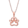 Thumbnail Image 4 of Diamond Paw Print Necklace 1/15 ct tw Round-cut 10K Rose Gold 18&quot;