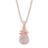 Thumbnail Image 1 of Diamond Pineapple Necklace 1/10 ct tw Round-cut 10K Rose Gold 18&quot;