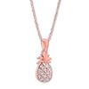 Thumbnail Image 2 of Diamond Pineapple Necklace 1/10 ct tw Round-cut 10K Rose Gold 18&quot;