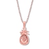 Thumbnail Image 4 of Diamond Pineapple Necklace 1/10 ct tw Round-cut 10K Rose Gold 18&quot;