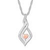 Thumbnail Image 1 of Diamond Heart Necklace Sterling Silver & 10K Rose Gold 18&quot;