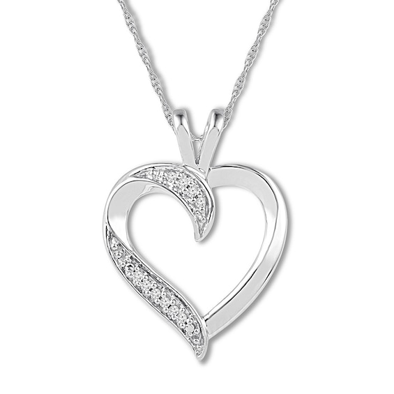 Diamond Heart Necklace Sterling Silver Kay Outlet