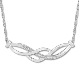 Diamond Necklace Sterling Silver 18&quot;