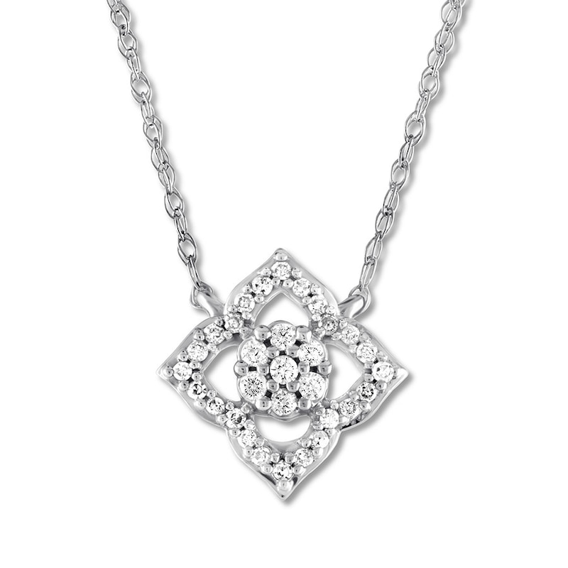 Main Image 1 of Diamond Necklace 1/10 Carat tw 10K White Gold