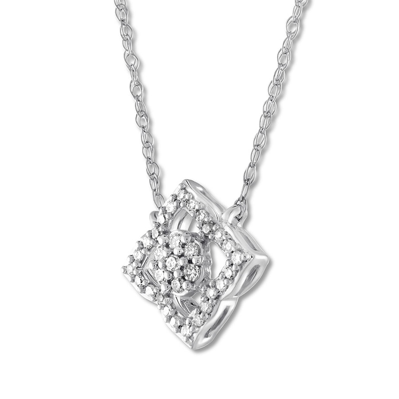 Main Image 2 of Diamond Necklace 1/10 Carat tw 10K White Gold