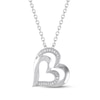 Thumbnail Image 2 of Heart Necklace with Diamonds Sterling Silver