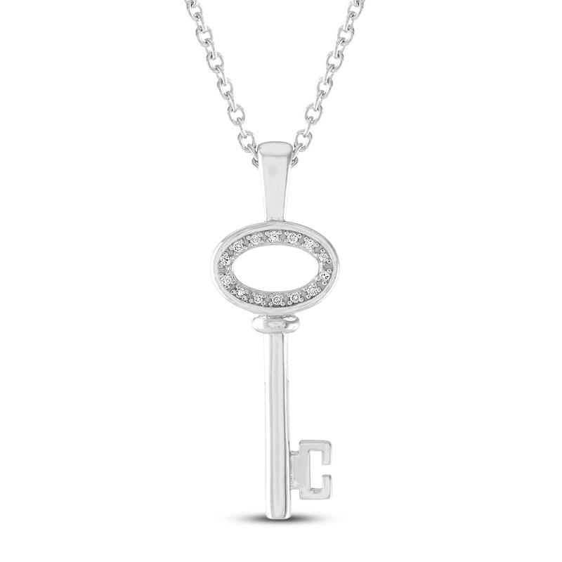 Key Necklace with Diamonds Sterling Silver | Kay Outlet