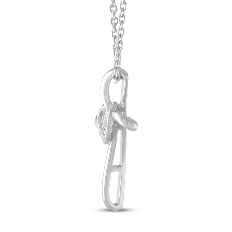 Cross and Heart Necklace with Diamonds Sterling Silver | Kay Outlet
