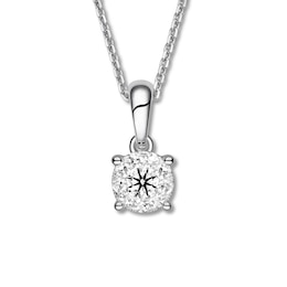 Diamond Necklace 1/6 ct tw Round-cut 10K White Gold 18&quot;