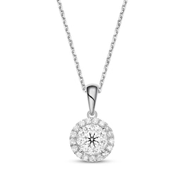 Diamond Necklace 1/3 ct tw Round-cut 10K White Gold 18&quot;