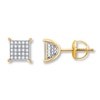 Thumbnail Image 1 of Men's Diamond Earrings 1/4 ct tw Round-cut 10K Yellow Gold