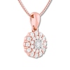 Thumbnail Image 2 of Diamond Necklace 3/8 ct tw Round-cut 10K Rose Gold 18&quot;