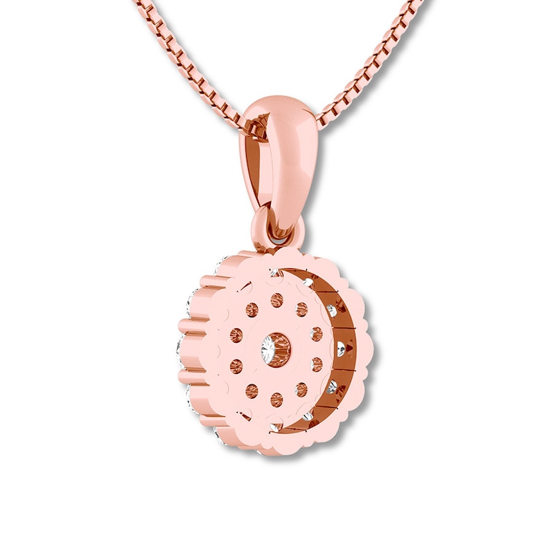 Main Image 4 of Diamond Necklace 3/8 ct tw Round-cut 10K Rose Gold 18&quot;