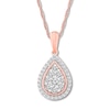 Thumbnail Image 1 of Diamond Teardrop Necklace 1/2 ct tw Round-cut 10K Rose Gold 18&quot;