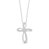 Thumbnail Image 1 of Diamond Cross Necklace 1/4 ct tw Round-cut Sterling Silver 19&quot;