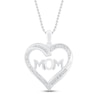 Thumbnail Image 0 of "Mom" Heart Necklace 1/20 ct tw Diamonds Sterling Silver 18"