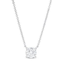 Lab-Created Diamonds by KAY Solitaire Necklace 1-1/2 ct tw Round 14K White Gold 19&quot; (F/VS2)