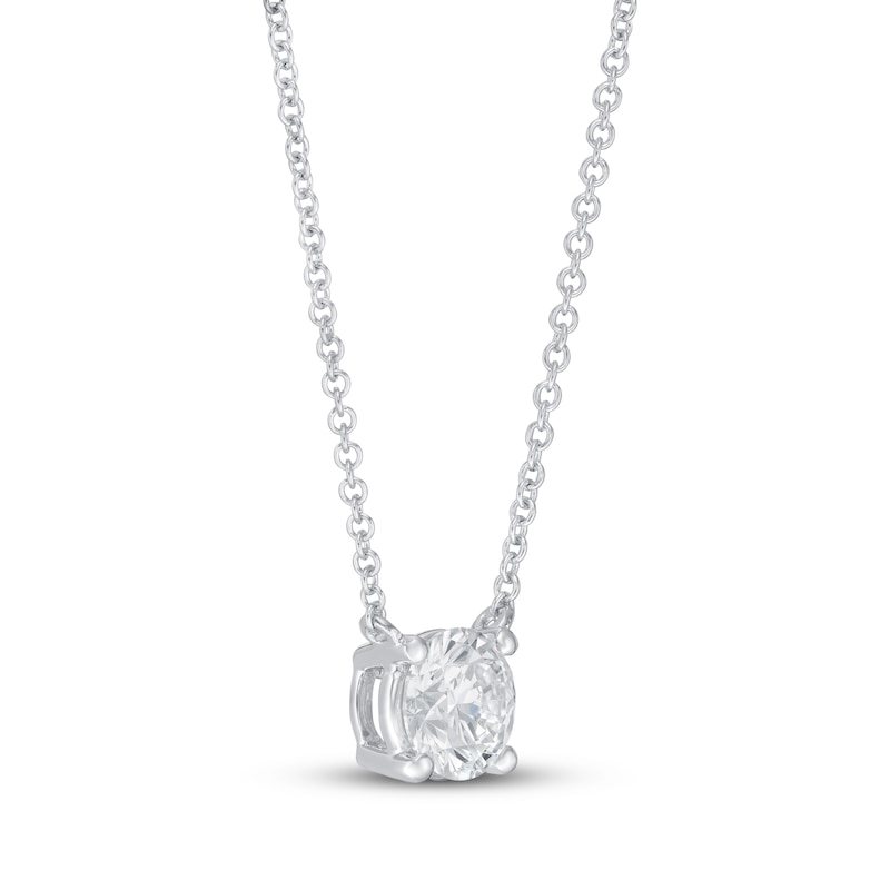 Main Image 2 of Lab-Grown Diamonds by KAY Solitaire Necklace 1-1/2 ct tw Round 14K White Gold 19&quot; (F/VS2)