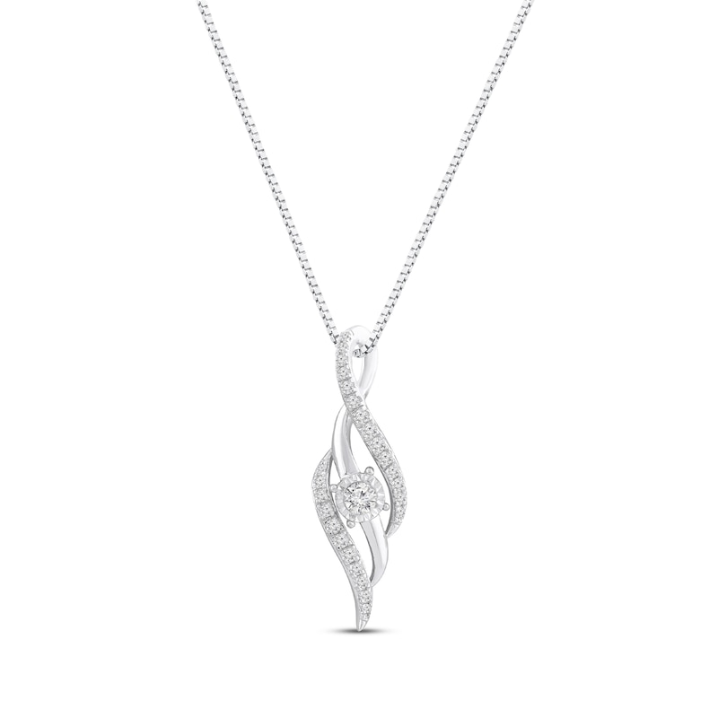 Main Image 1 of Diamond Necklace 1/3 ct tw 10K White Gold 18&quot;