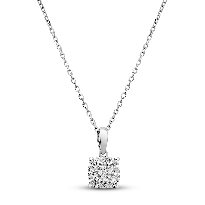 Diamond Necklace 1/10 ct tw 10K White Gold 18