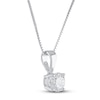 Thumbnail Image 2 of Certified Diamond Solitaire Necklace 1/2 ct tw 14K White Gold 18&quot; (I/VS2)