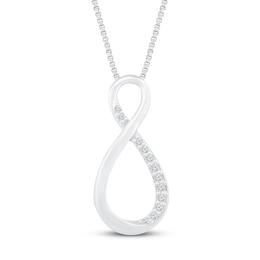 Diamond Infinity Necklace 1/20 ct tw Sterling Silver 18&quot;