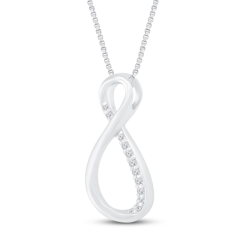 Diamond Infinity Necklace 1/20 ct tw Sterling Silver 18"