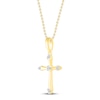 Thumbnail Image 2 of Diamond Cross Necklace 1/20 ct tw 10K Yellow Gold 19&quot;